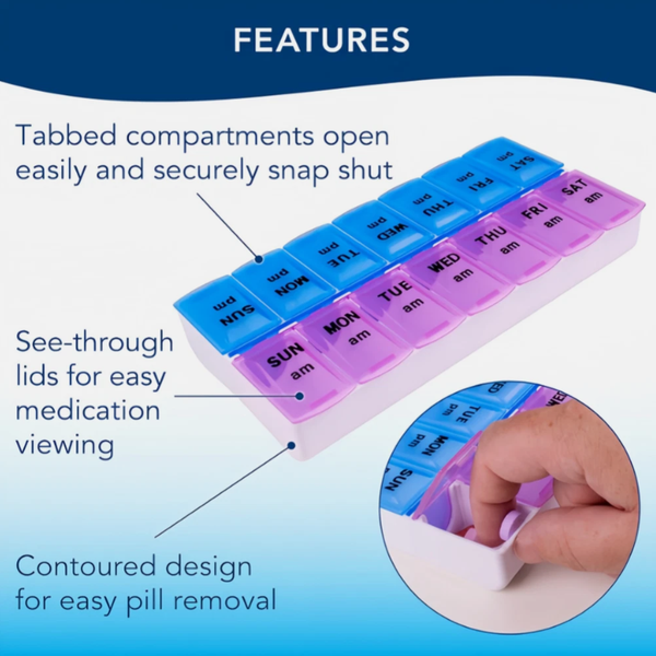 7 Day Weekly Pill Box Medicine Tablet Dispenser Organiser Storage Case Container