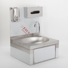 Wall-mounted Washbasin Knee Operated Sink With Faucet Soap & Towel Dispenser AU