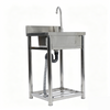 Stainless Steel Commercial Kitchen Sink Free Standing with Cold&Hot Water Faucet