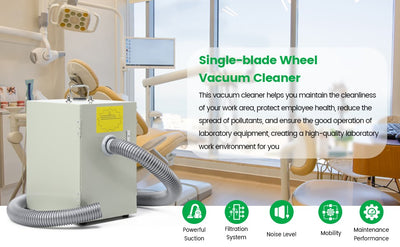 Dental Lab Vacuum Cleaner Single-Blade Wheel Dust Collector Extractor AU Plug