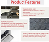 Professional Electric Round Waffle Iron w/ Nonstick Coating & Manual Thermostat