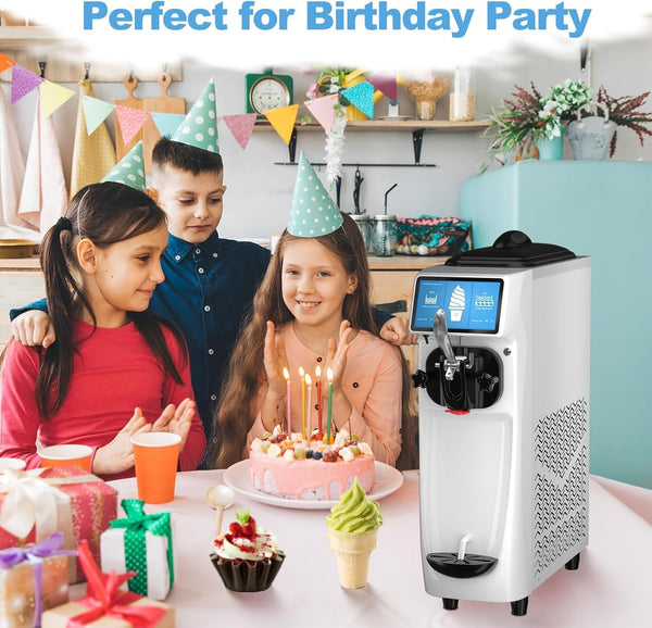 Commercial Ice Cream Maker 16L/H Soft Serve Machine Single Flav Ice-Cream Maker