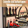 3-Tier Metal Wine Rack w/ LED Light Wine Bottle Shelf For Home Bar Display 1.2m