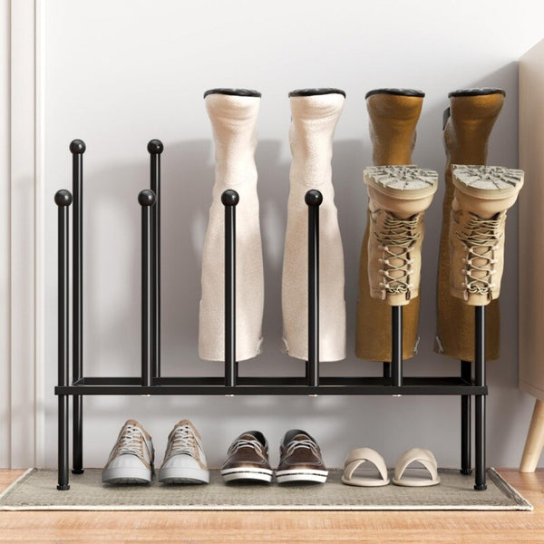 6 Pairs Metal Boot Rack Long Boots Shoes Holders Free Standing Organizer Hallway
