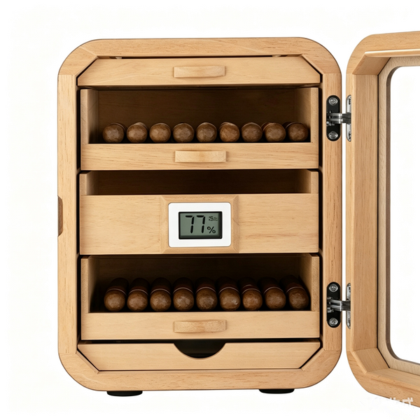 5 Tiers Cigar Humidor Cabinet 110 CT Cedar Wooden Cigar Box Digital Hygrometer
