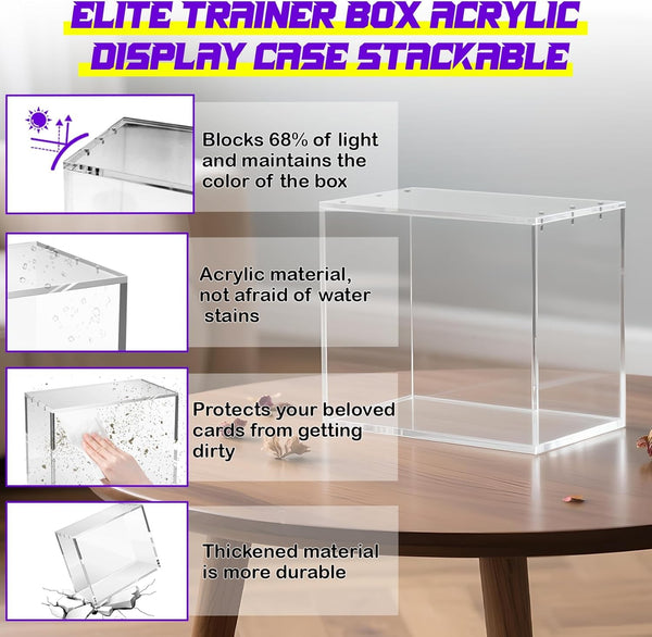 Premium Acrylic Display Case Pokemon Elite Trainer Box Booster Box Magnetic Lid