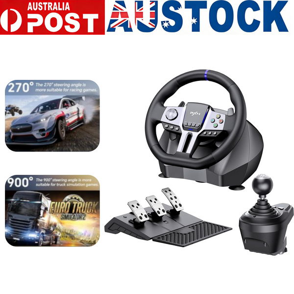 PXN V9 Driving Race Game Steering Wheel Brake Pedal for PC/PS3/PS4/SWITCH AU