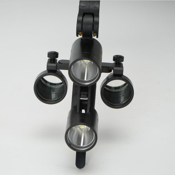 Dental Loupes With Light 3.5X420mm Magnifying Glass Binoculars Angle Adjustable