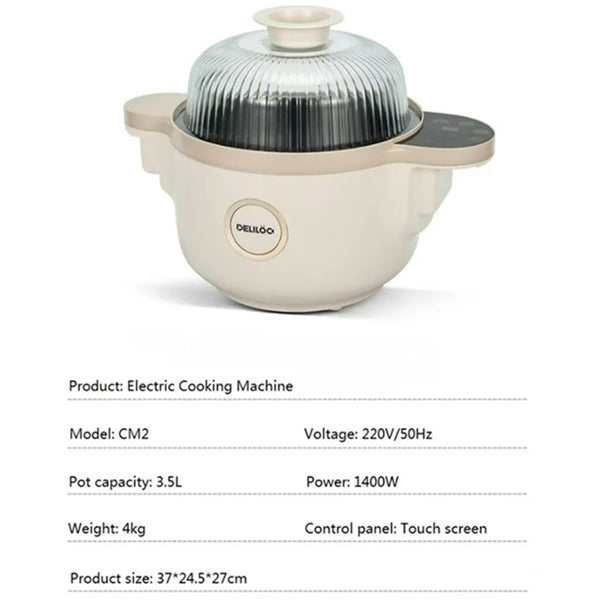 Automatic Cooking Robot Multifunctional Electric Wok Household Stir Fryer 1500W