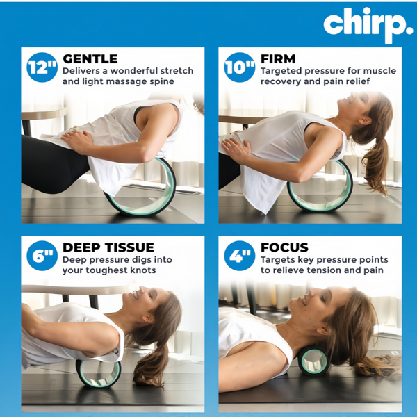 Back Roller Wheel Set of 4 Massage Roller with Density Foam for Physical Therapy