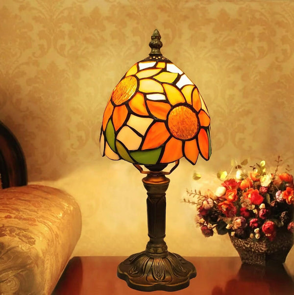 Retro Baroque LED Table Lamps Stained Glass Desk Lights Bedroom Reading Decor