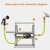 45M Water Hose Reel Cart Stainless Steel Garden Hose Reel 1/2" Pipe Holder AU
