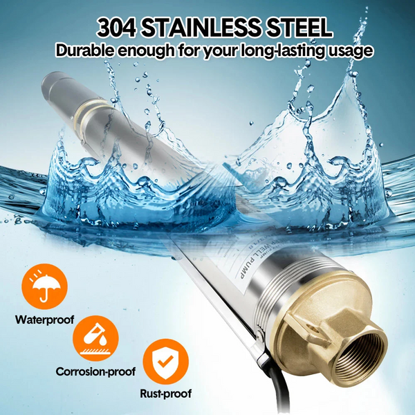 100L/min Deep Well Pump 2HP Submersible Bore Pump for Industrial Agricultural AU