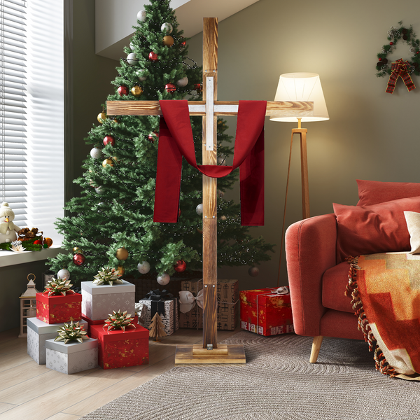 190cm Large Standing Wooden Cross Decorative Cross for Christmas Easter Wedding