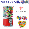 2 Coin Operated Gumball Vending Machine Toys Balls Twisting Dispenser  w/Lock