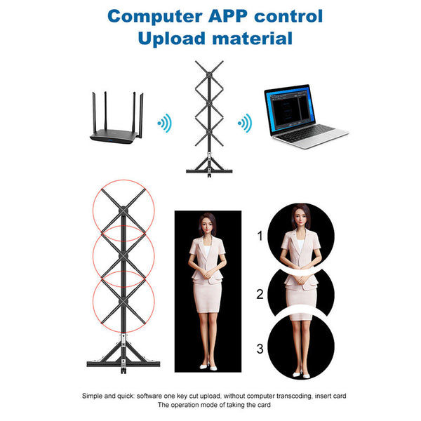 3*50cm 3D Holographic Fan Hologram Projector LED Photo Video Advertising Display