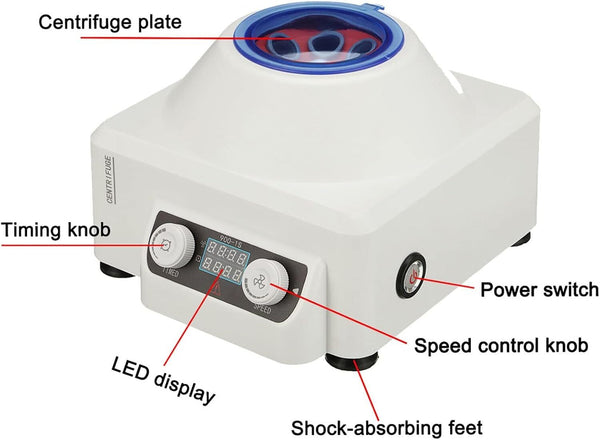 Lab PRP Benchtop Centrifuge LCD Digital Desktop Lab Centrifuge Timer 0-60Minutes