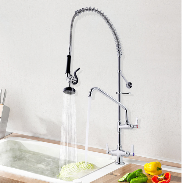 47" Commercial Pre-Rinse Sprayer High Pressure Washing Kitchen Sink Faucet AU