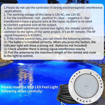 55W LED Swimming Pool Light Resin Filled Underwater RGB with 60W Transformer