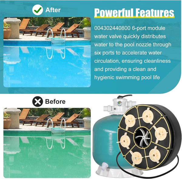 004-302-4408-00 6 Port Module Water Valve for Paramount Floor Pool Cleaning