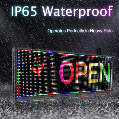 100x35cm WIFI Smart Programmable LED Sign Scrolling Display Board P10 Full Color