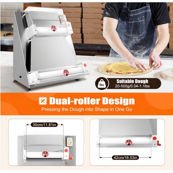 Electric Dough Roller Sheeter Pastry Pizza Maker Press Making Machine 4"-16"