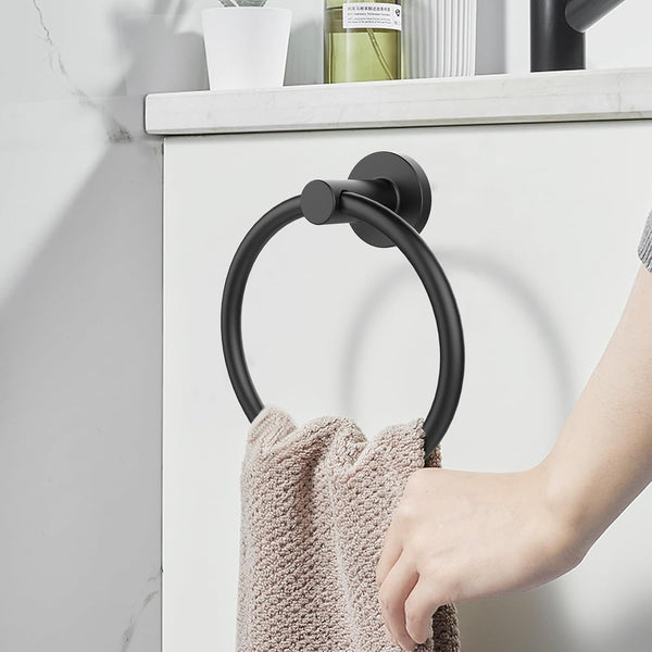 10 pcs Bathroom Round Towel Ring Towel Rack Hand Towel Holder for Wall Mounted