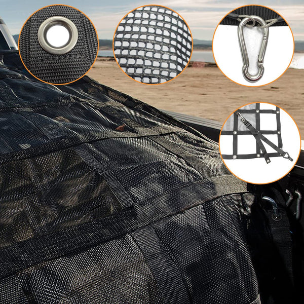 Heavy Duty Cargo Net 57"x72" or 81"x96" with Mesh Truck Bed Cargo Net Organizer