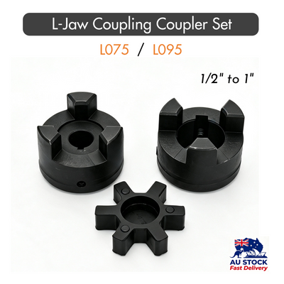 L075/L095 1/2" to 1" Flexible L-Jaw Coupling Coupler Set HT250 Cast Iron