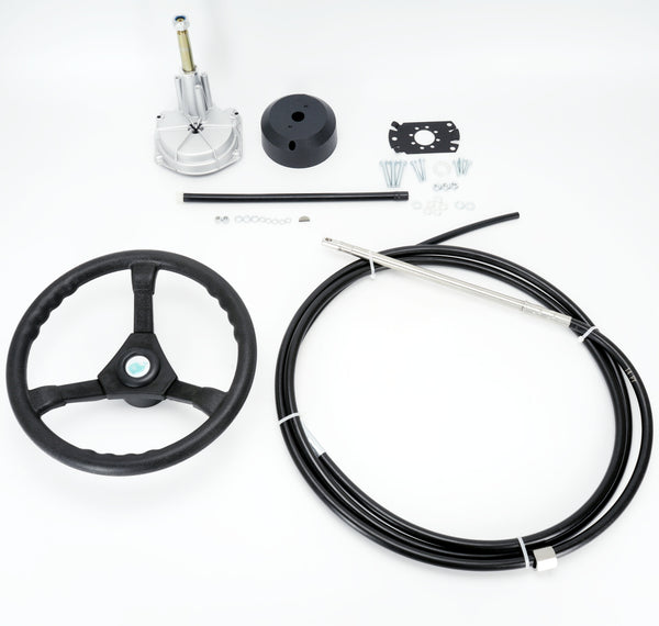 14FT Boat Steering Kit 3/4" Standard Tapered Shaft for Yachts Fishing Boats