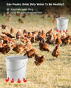 Automatic Chicken Feed Bucket with 12 Feeders Ports 10L Capacity Poultry Feeder
