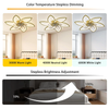 31'' Ceiling Fan With Light w/DC Motor 7 Blades Hanging Fan Light Fixtures Timer
