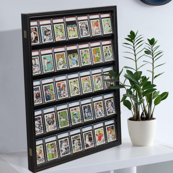 Lockable Trading Card Collector Graded Sports Card Display Frame UV Protection