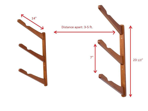 Wall Mount Surfboard Rack for Longboard Shortboard Wakeboard Kiteboard Snowboard