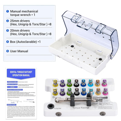 Dental Implant Torque Wrench Set Universal Prosthetic Kit Dental Implant Kit