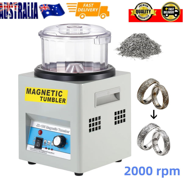 Magnetic Tumbler Polishing Machine Jewelry Polisher w/200g Pins Surface Polisher
