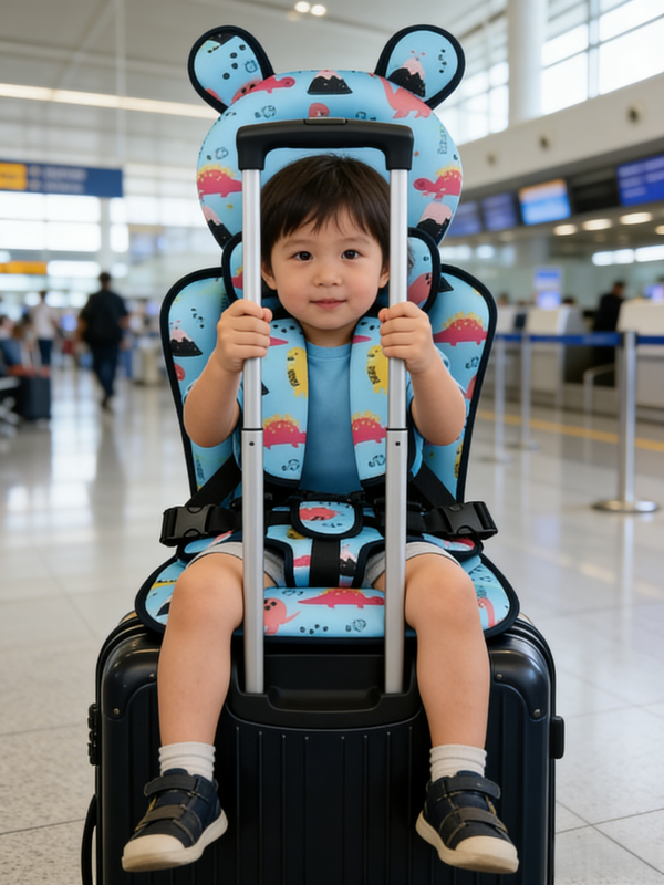 2pcs Travel Seat for Kids Toddlers Ride-On Suitcase Flight Child Carrier