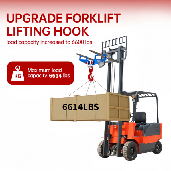 3T Forklift Lifting Hook Attachment Dual Fork Mobile Crane Lifter for RanchCargo