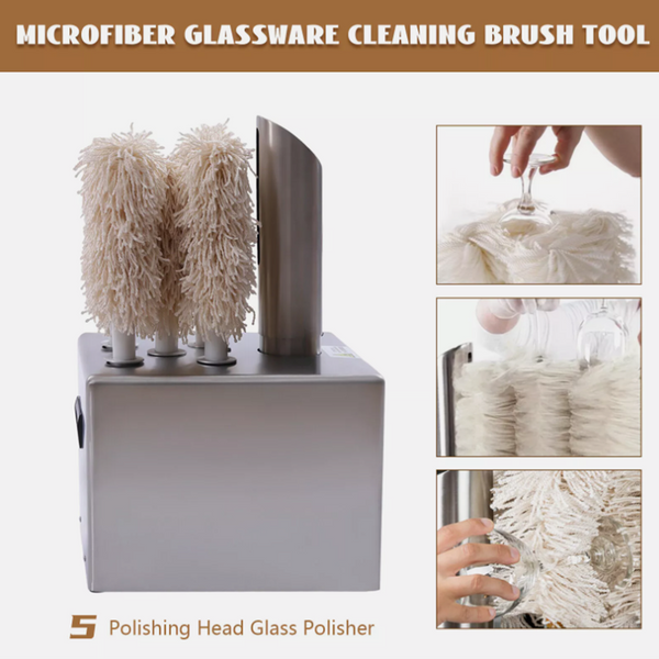 Electric Glass Polisher Glassware Dry Wiping Polishing For Hotels Restaurants