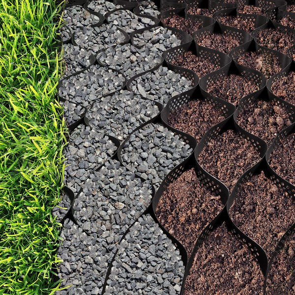 9x17ft Geo Cell Honeycomb Soil Retainer Gravel Grid for Pathway Yard Landscaping