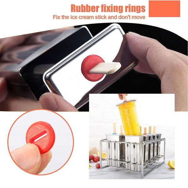 6pcs/10pcs Popsicle Molds Ice Lolly Mould Stainless Steel Ice Cream Holder Maker