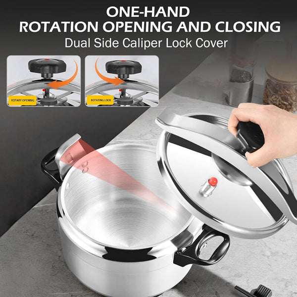 9L Pressure Cooker Explosion-Proof One Hand Locking 304 Stainless Steel Cooker