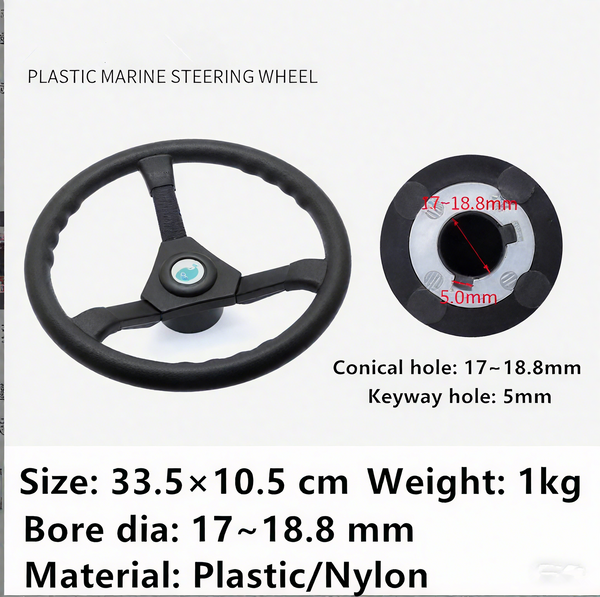 14FT Boat Steering Kit 3/4" Standard Tapered Shaft for Yachts Fishing Boats