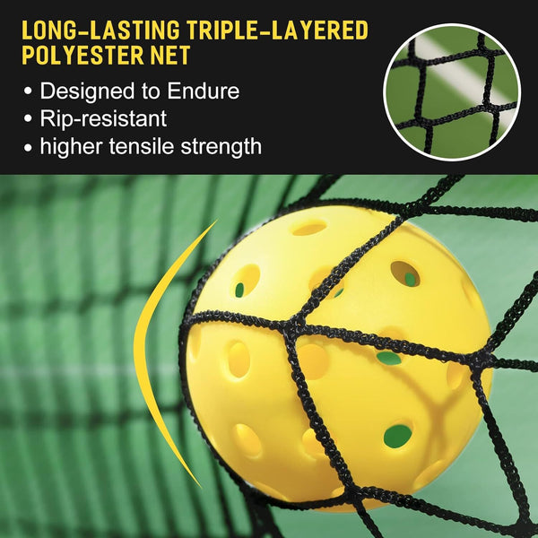 22FT Regulation Size Portable Pickleball Net System w/ Carry Bag Pickleball Net