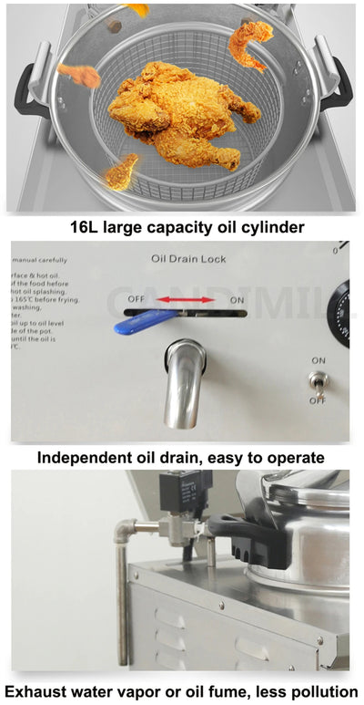 Constant Temp Food Oven Fryer Desktop Single Cylinder Electric Pressure Fryer