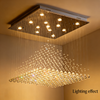 Square Chandelier Lamp Luxury Crystal LED Pendant Light Living Room Easy install