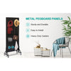 174cm Tall Metal Pegboard Display Rack Retail Display Rack w/ Wheels 30 Hooks AU