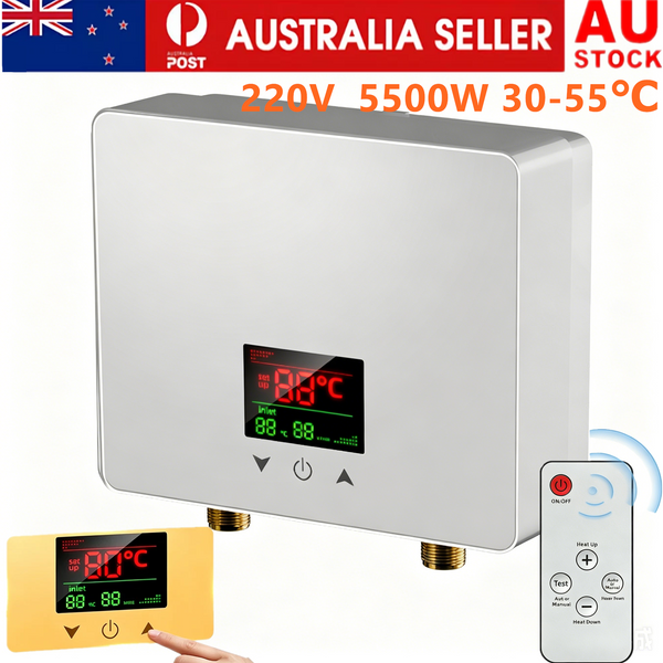 Electric Tankless Water Heater 5500W Instant Hot Water Heater Compact Under Sink