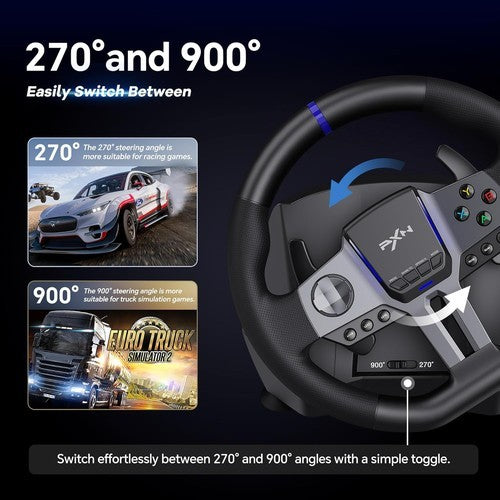 PXN V9 Driving Race Game Steering Wheel Brake Pedal for PC/PS3/PS4/SWITCH AU