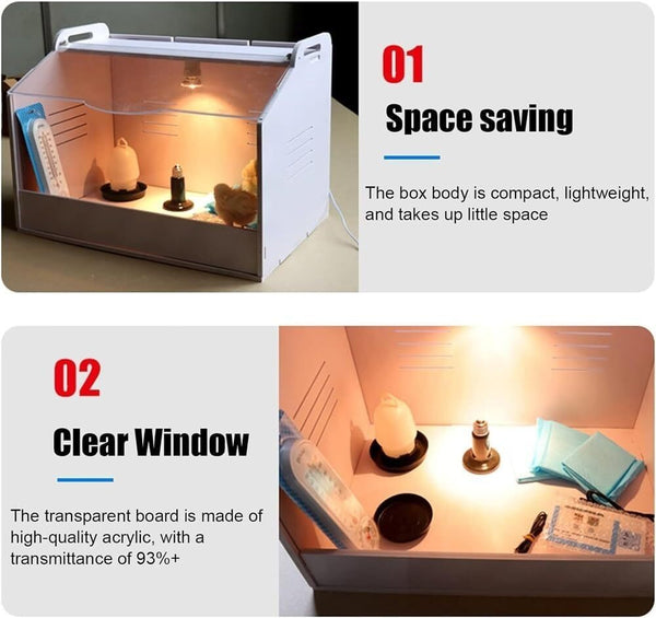 80CM Chick Brooder Box Rearing Poultry Feeding Box Keep Warm Up to 35 Chicks